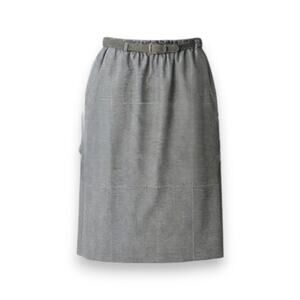 Vintage 80s Houndstooth Brown Straight Made in USA Midi Skirt Belted Size 10